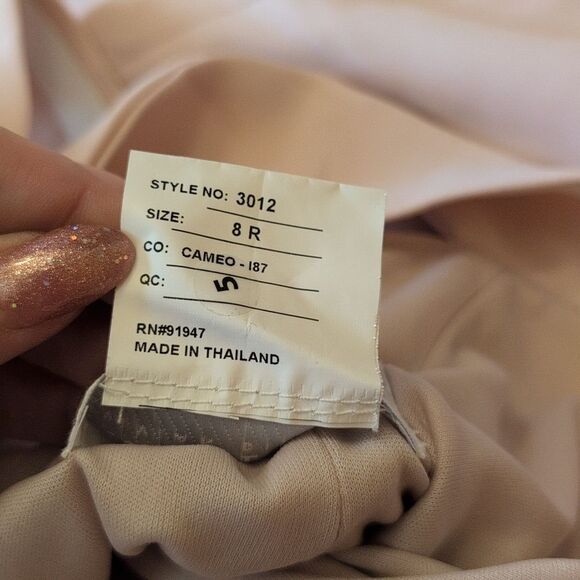 NWT Dessy Collection Off-Shoulder Light Pink Maxi Dress 3012 Cross Back Size 8 - Picture 13 of 15